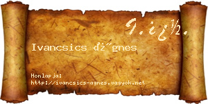 Ivancsics Ágnes névjegykártya