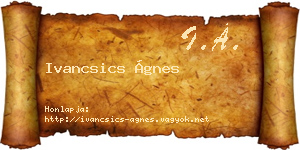 Ivancsics Ágnes névjegykártya
