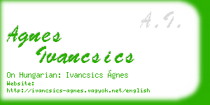 agnes ivancsics business card