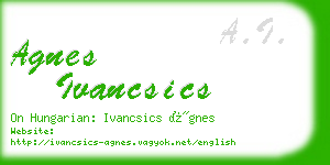 agnes ivancsics business card